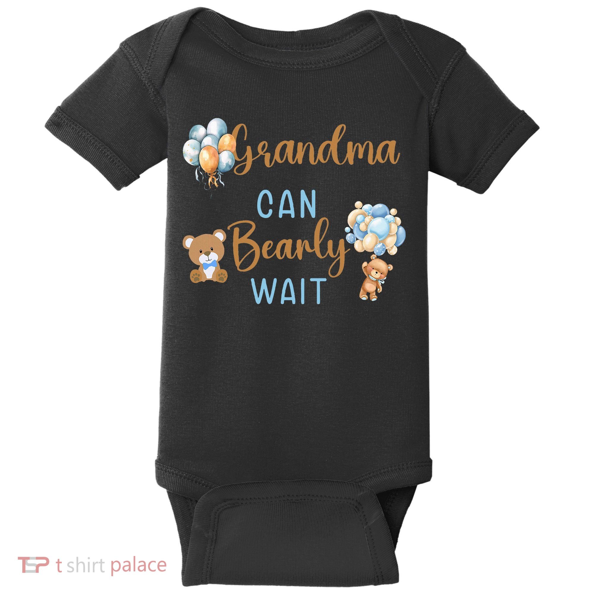 Grandma Can Bearly Wait Gender Neutral Baby Shower Matching Baby Bodysuit