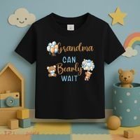 Grandma Can Bearly Wait Gender Neutral Baby Shower Matching Toddler T-Shirt thumb 3