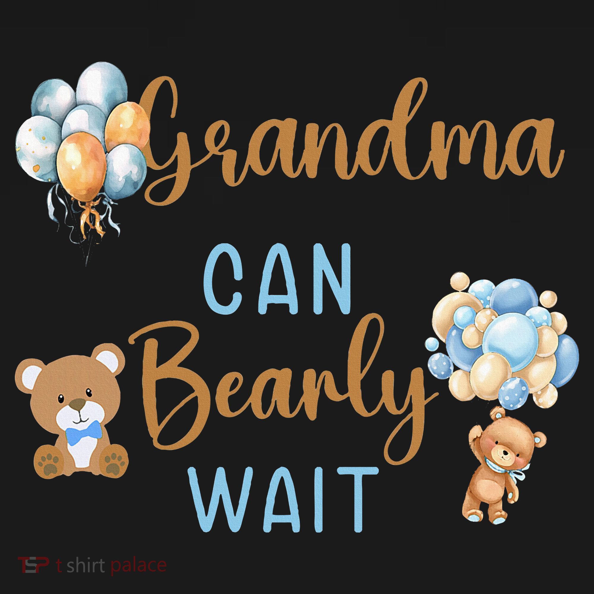 Grandma Can Bearly Wait Gender Neutral Baby Shower Matching Toddler T-Shirt