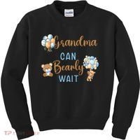 Grandma Can Bearly Wait Gender Neutral Baby Shower Matching Kids Sweatshirt thumb 0