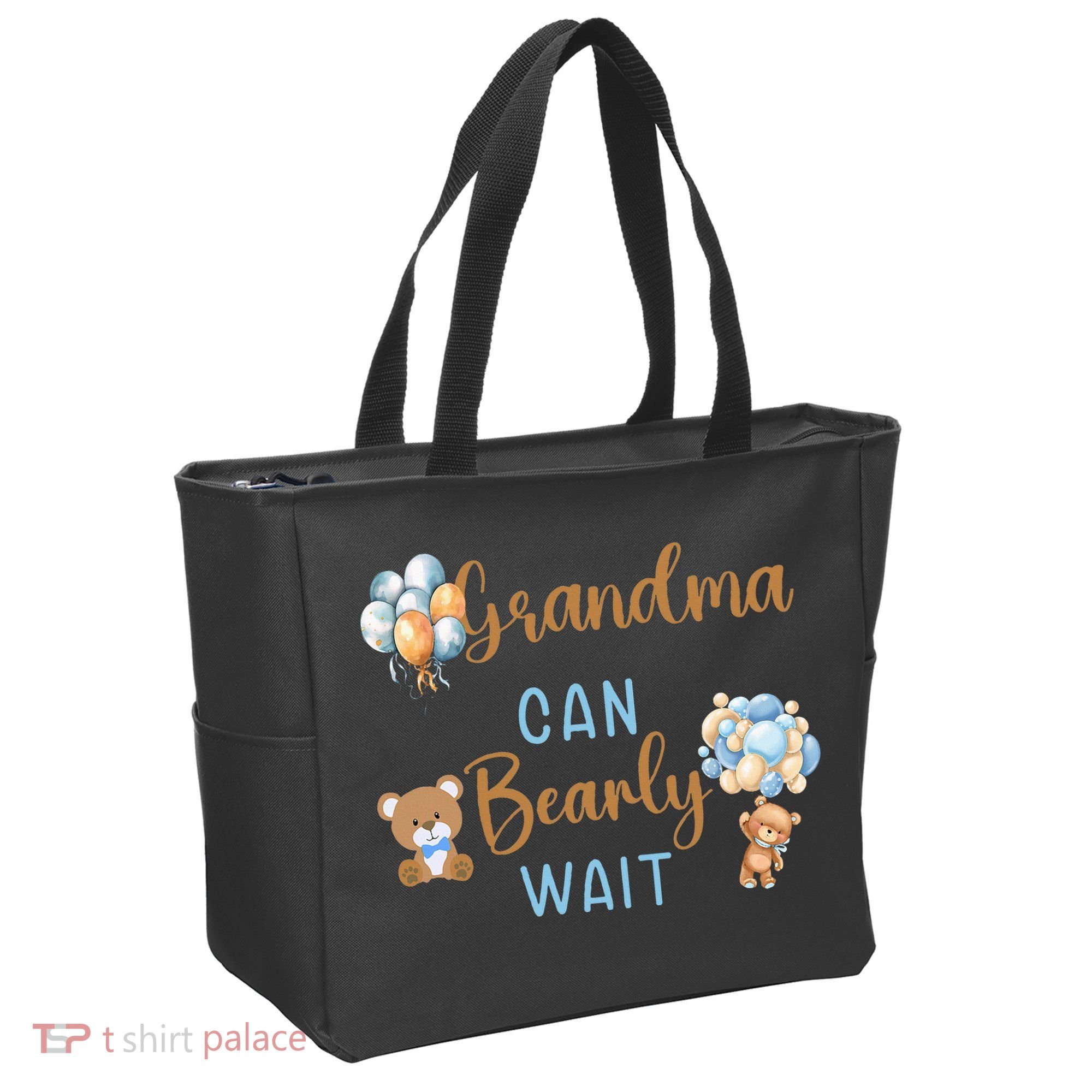 Grandma Can Bearly Wait Gender Neutral Baby Shower Matching Tote Bag