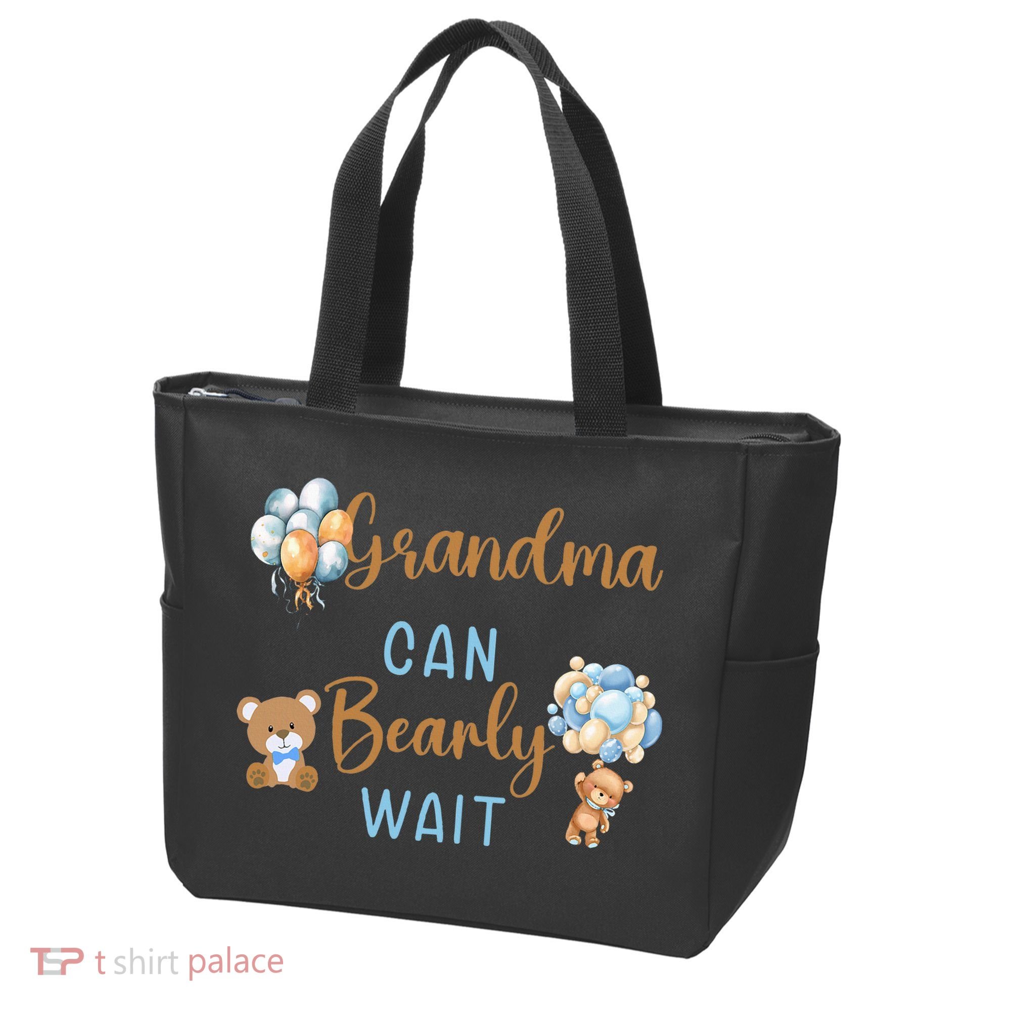 Grandma Can Bearly Wait Gender Neutral Baby Shower Matching Tote Bag