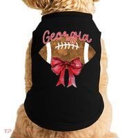 Georgia Coquette Bow Football Fan Doggie Tank thumb 0