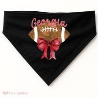 Georgia Coquette Bow Football Fan USA-Made Doggie Bandana thumb 0