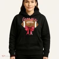 Georgia Coquette Bow Football Fan Hoodie thumb 5