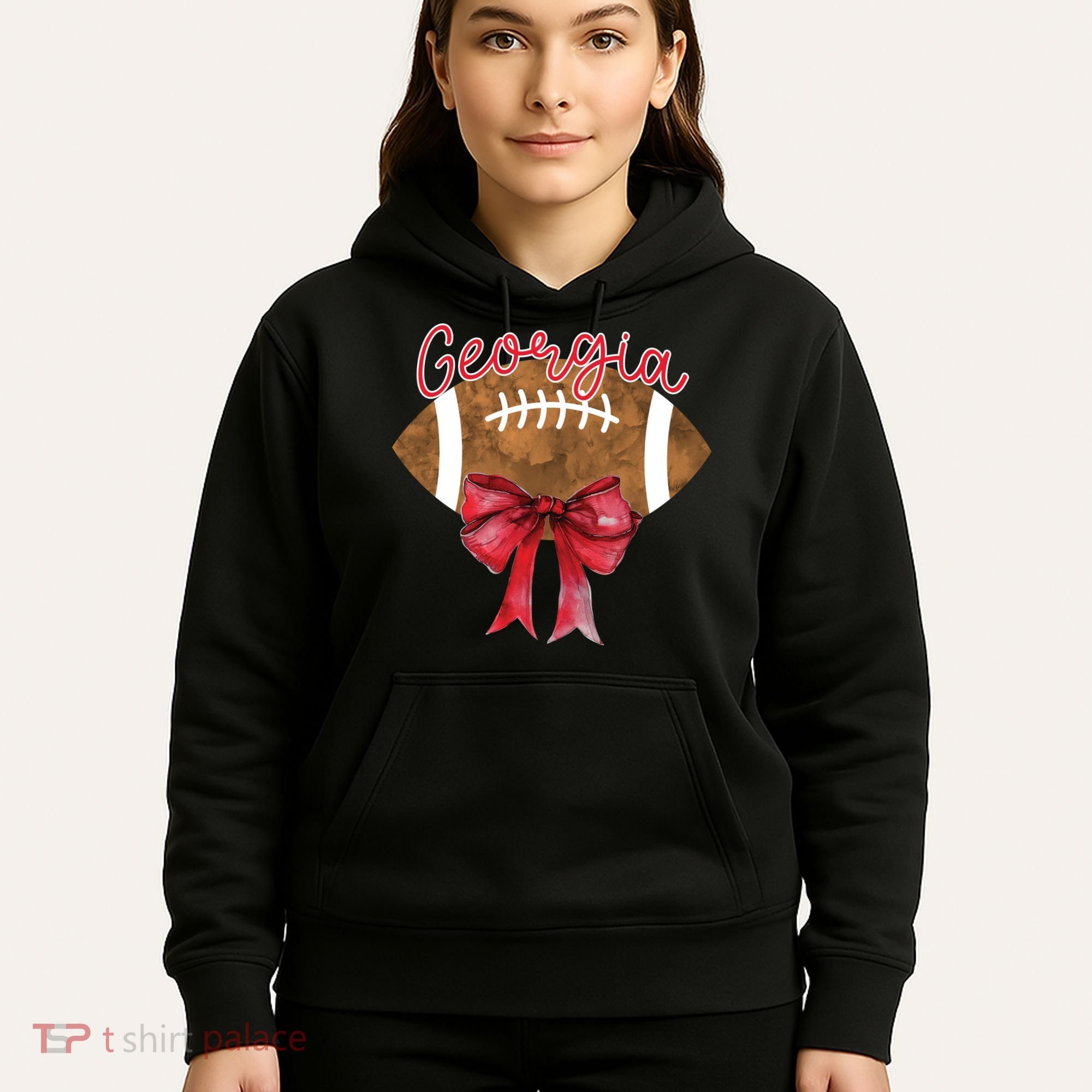 Georgia Coquette Bow Football Fan Hoodie