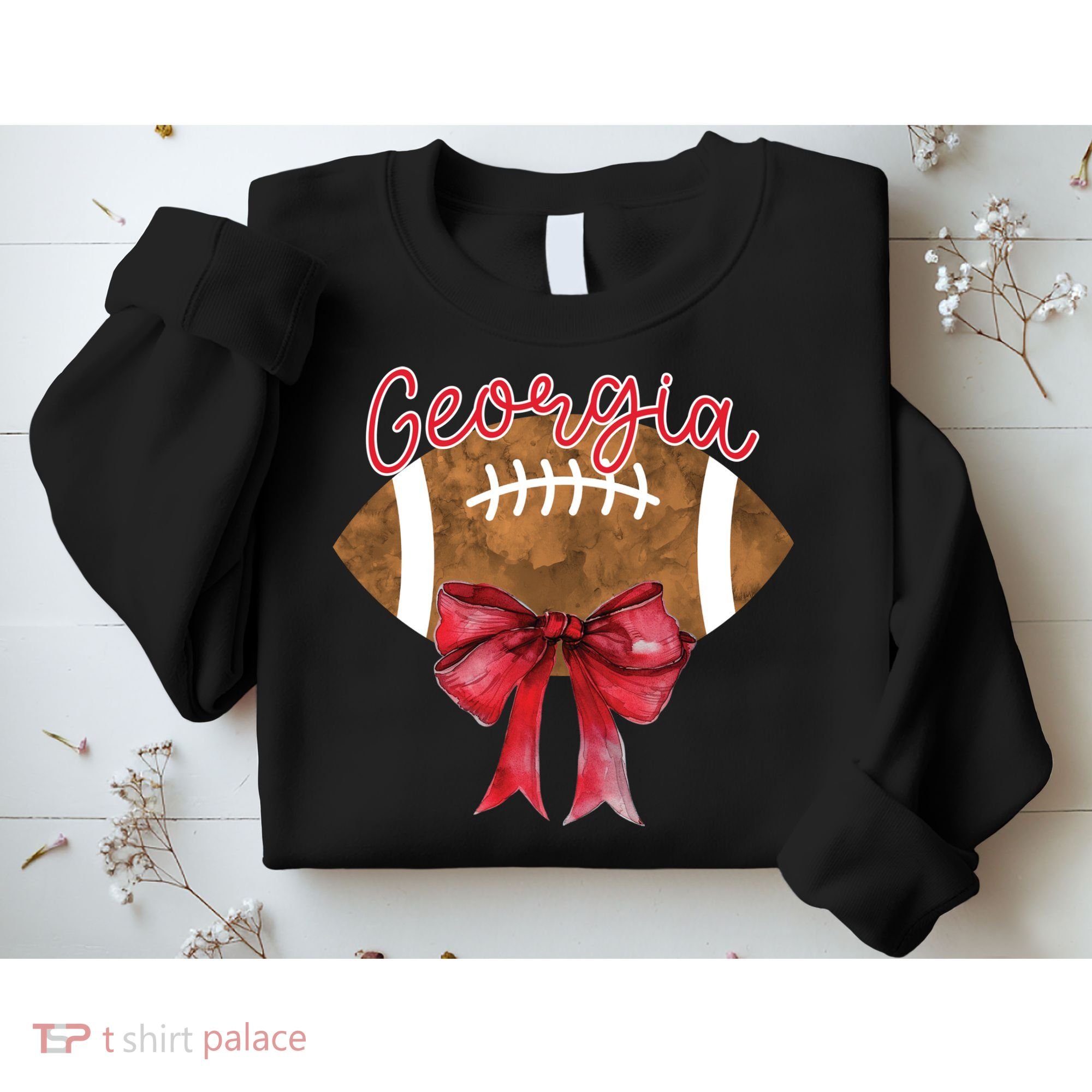 Georgia Coquette Bow Football Fan Sweatshirt