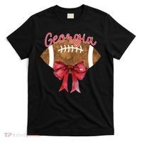 Georgia Coquette Bow Football Fan T-Shirt thumb 0