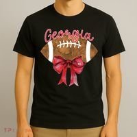 Georgia Coquette Bow Football Fan T-Shirt thumb 3