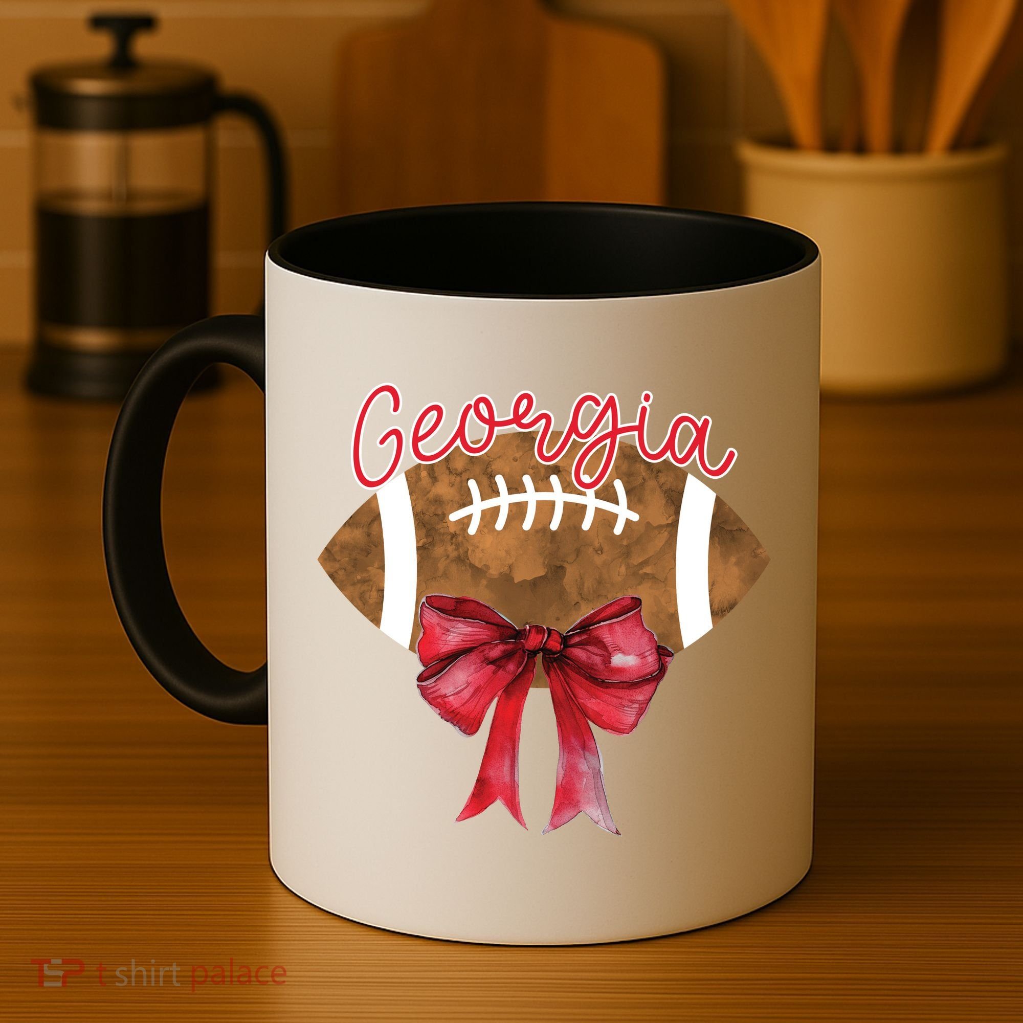 Georgia Coquette Bow Football Fan Coffee Mug