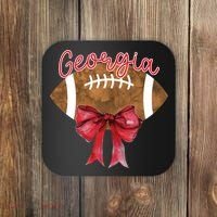 Georgia Coquette Bow Football Fan Coaster thumb 0