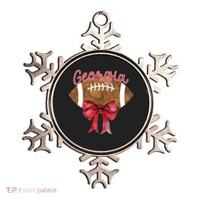 Georgia Coquette Bow Football Fan Ornament