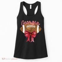 Georgia Coquette Bow Football Fan Women's Tank Top thumb 0