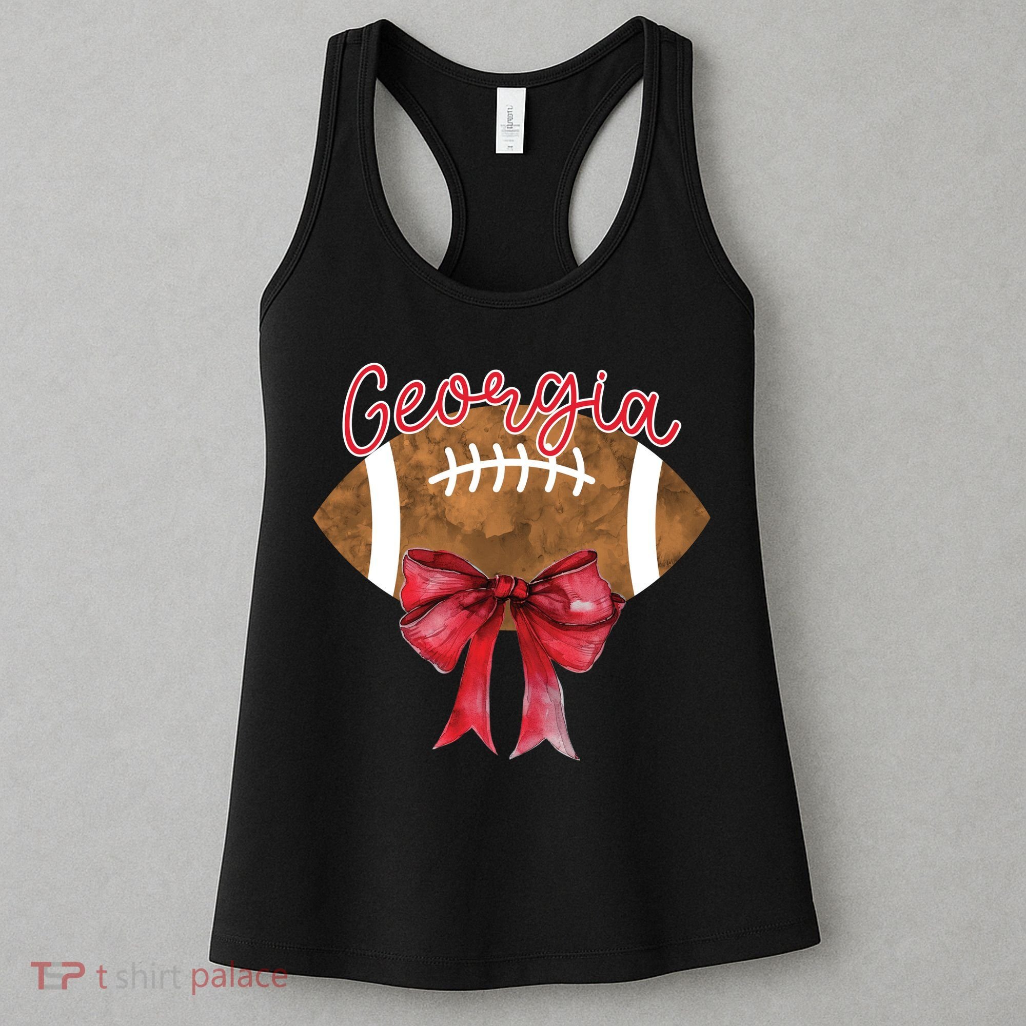 Georgia Coquette Bow Football Fan Women's Tank Top