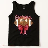 Georgia Coquette Bow Football Fan Tank Top thumb 2