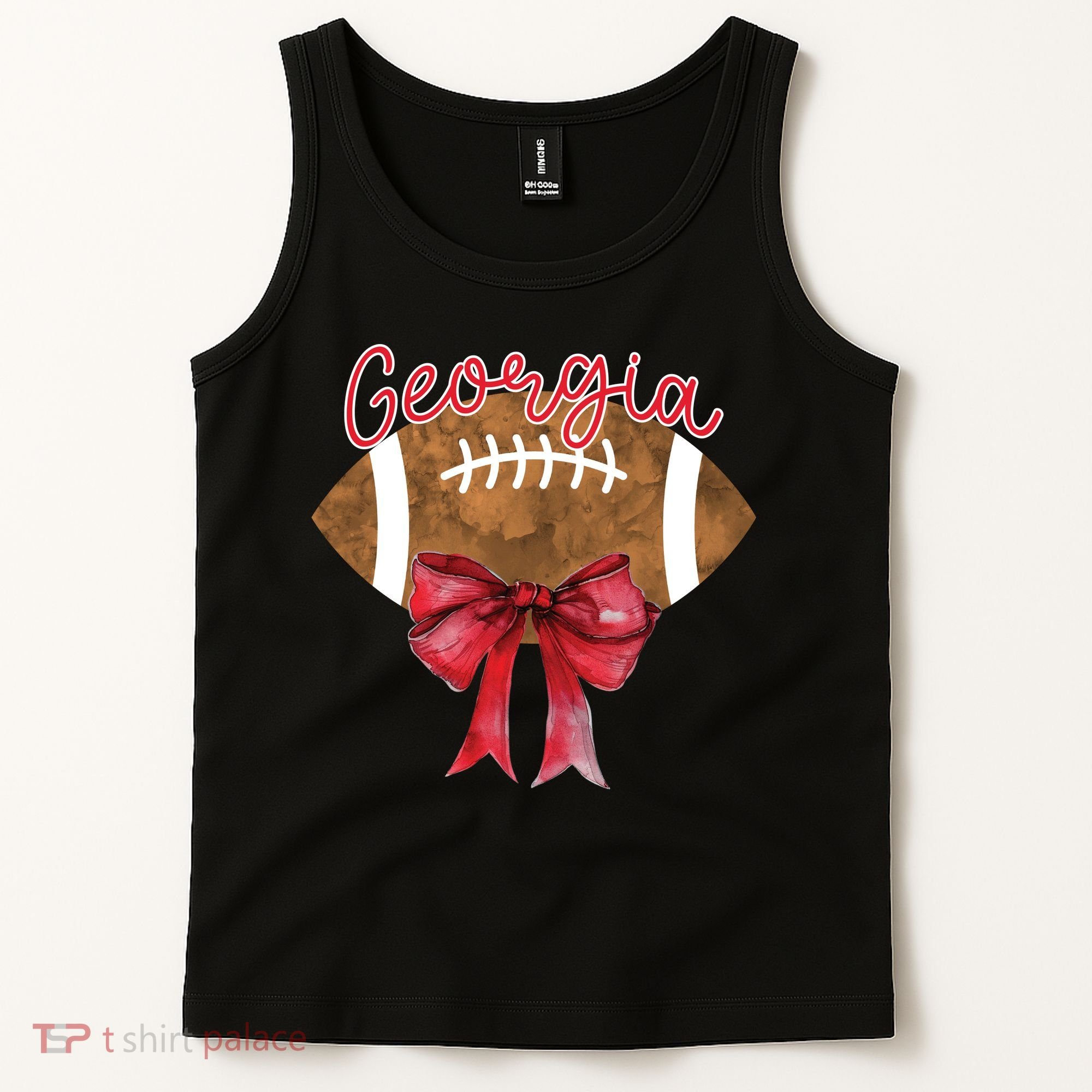 Georgia Coquette Bow Football Fan Tank Top