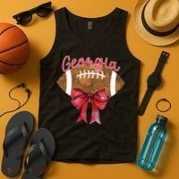 Georgia Coquette Bow Football Fan Tank Top thumb 4