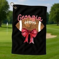 Georgia Coquette Bow Football Fan Golf Towel thumb 1