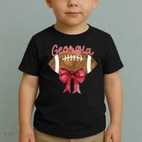 Georgia Coquette Bow Football Fan Toddler T-Shirt thumb 2