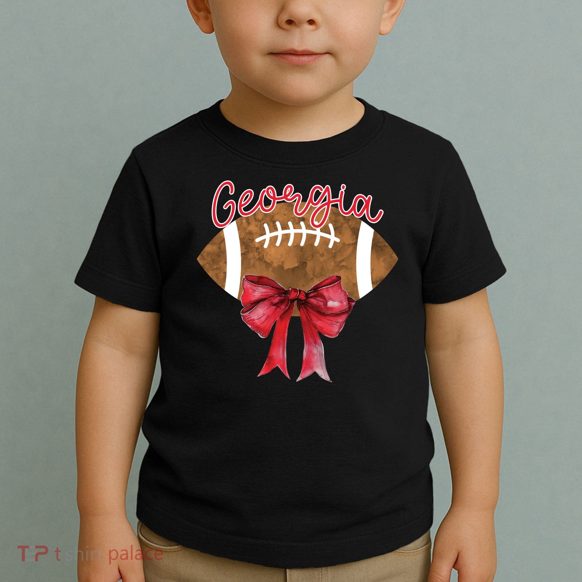 Georgia Coquette Bow Football Fan Toddler T-Shirt