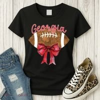 Georgia Coquette Bow Football Fan Women's T-Shirt thumb 3