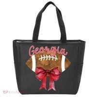 Georgia Coquette Bow Football Fan Tote Bag thumb 0