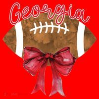 Georgia Coquette Bow Football Fan Santa Hat thumb 1