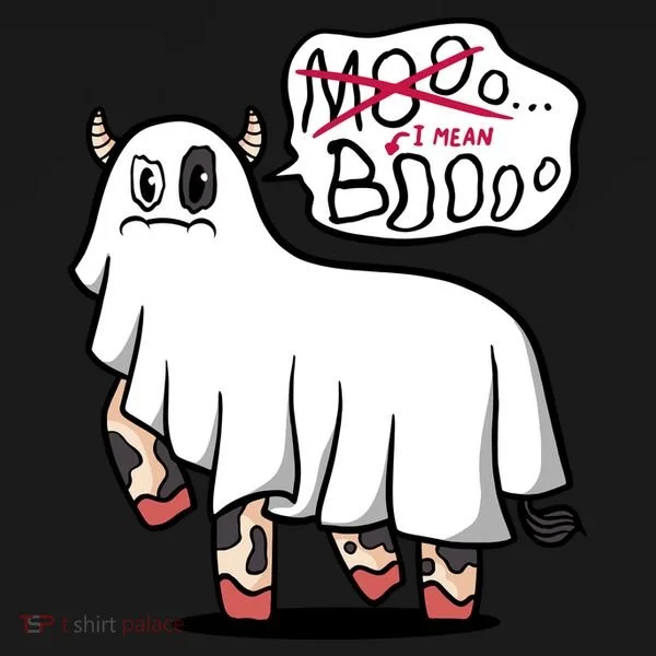 Ghost Cow Boo Funny Bucket Hat