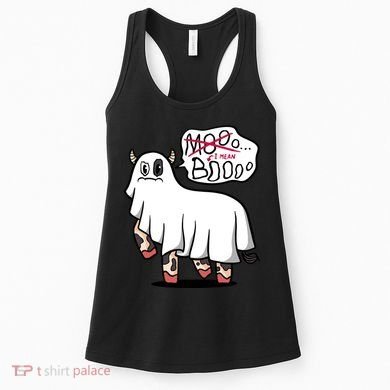 Ghost Cow Boo Funny Women's Tank Top