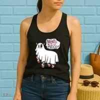 Ghost Cow Boo Funny Women's Tank Top thumb 2