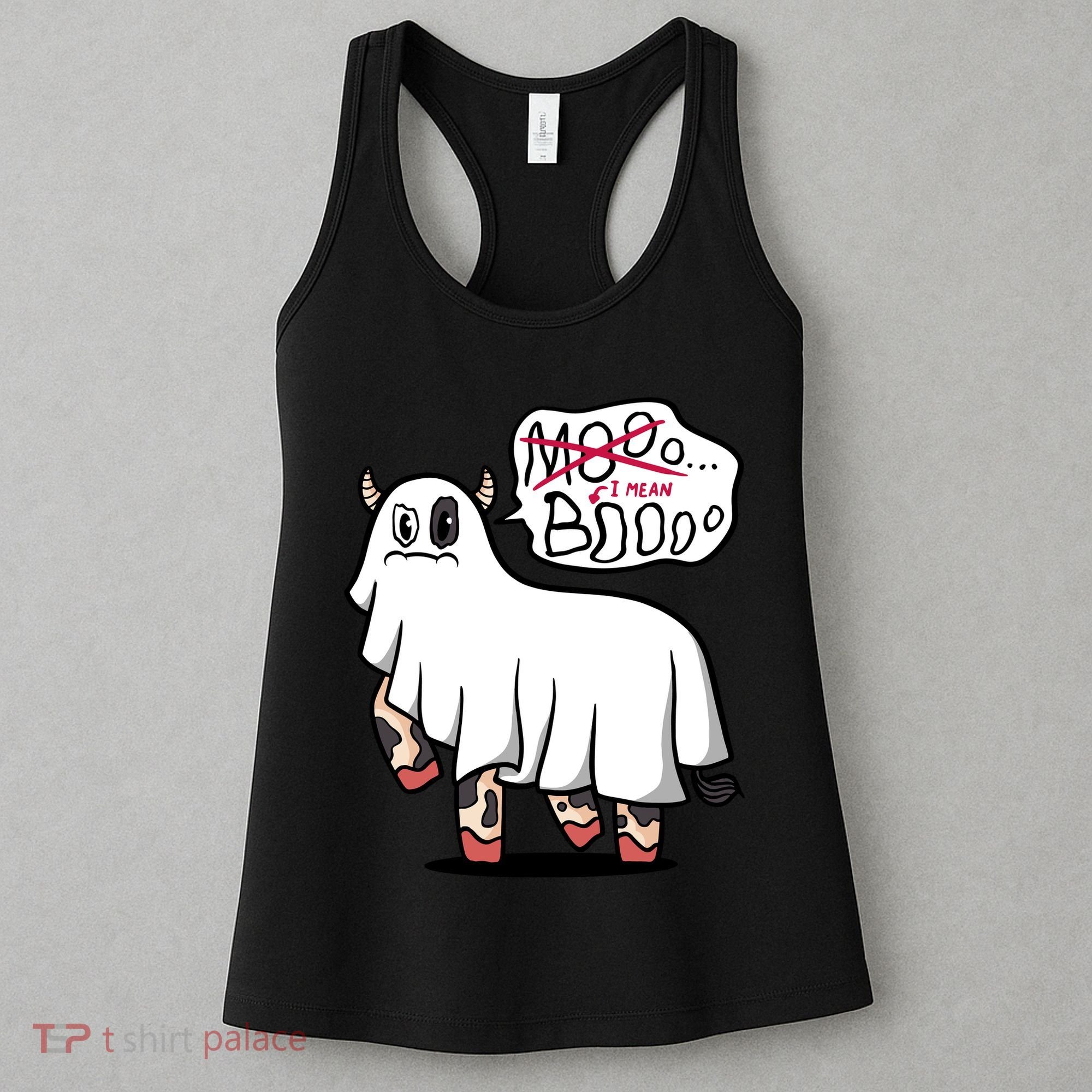 Ghost Cow Boo Funny Women's Tank Top