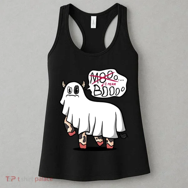 Ghost Cow Boo Funny Women's Tank Top