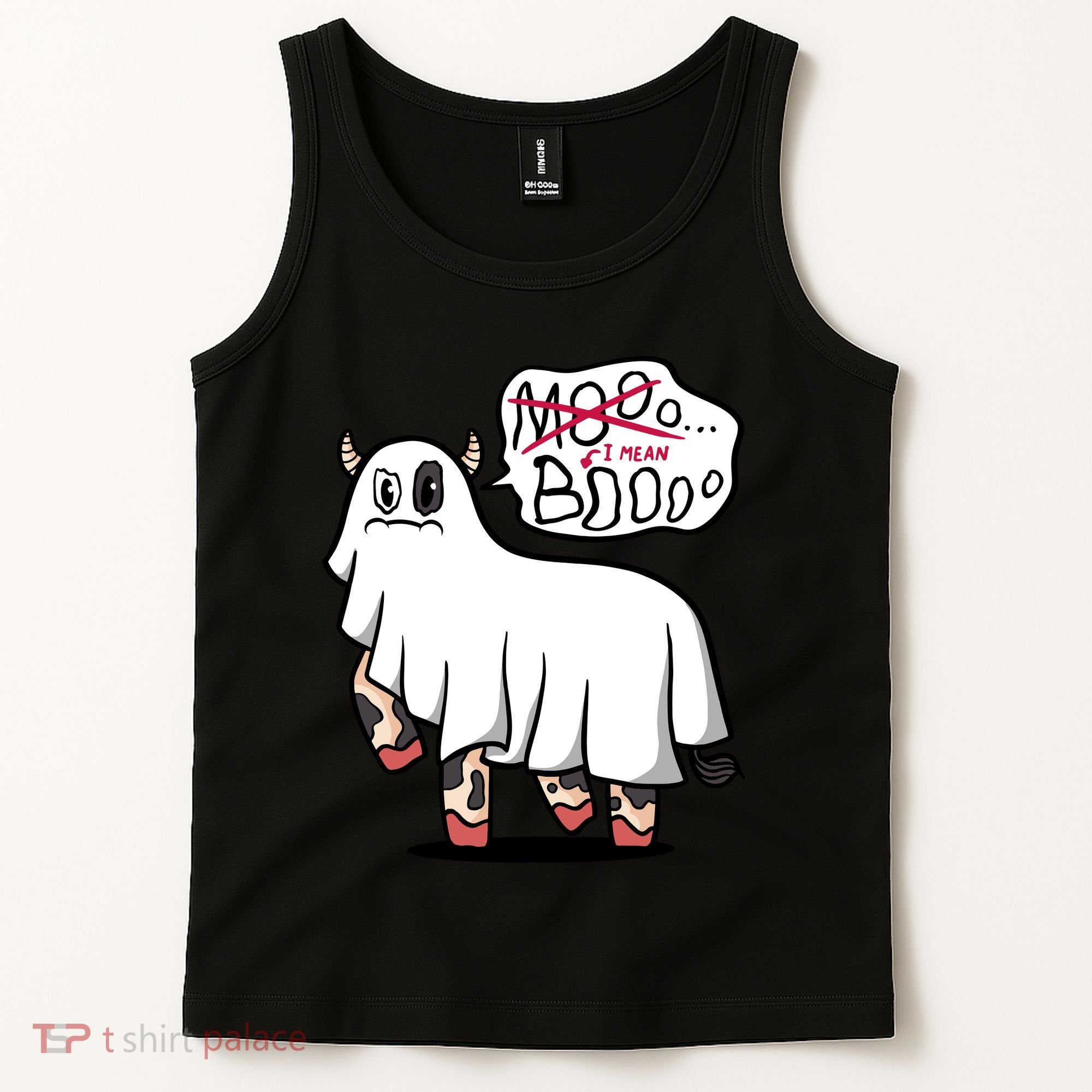 Ghost Cow Boo Funny Tank Top