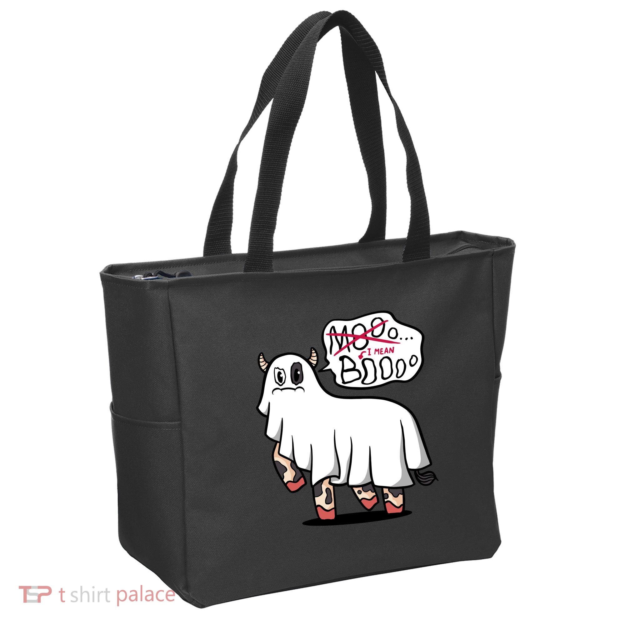 Ghost Cow Boo Funny Tote Bag