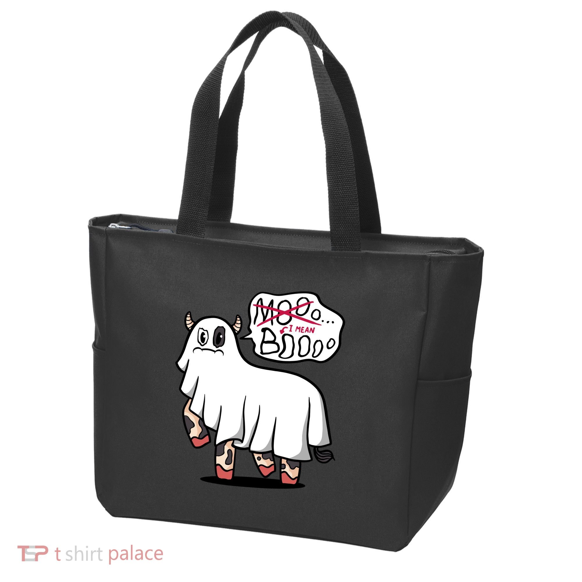 Ghost Cow Boo Funny Tote Bag