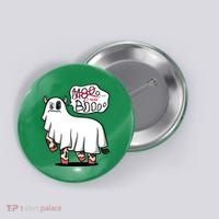 Ghost Cow Boo Funny Button thumb 0