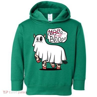 Ghost Cow Boo Funny Toddler Hoodie