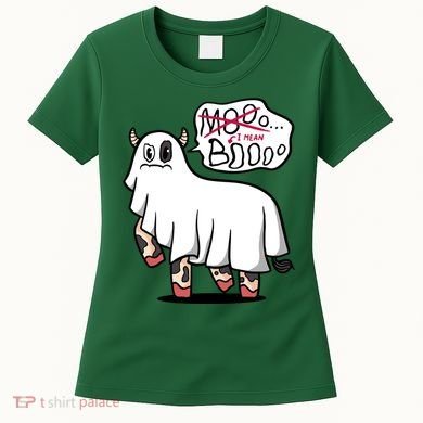 Ghost Cow Boo Funny Women's T-Shirt