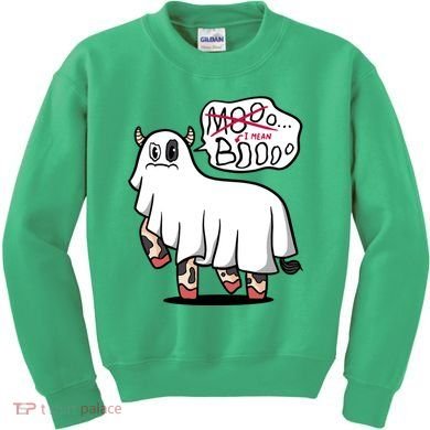 Ghost Cow Boo Funny Kids Sweatshirt