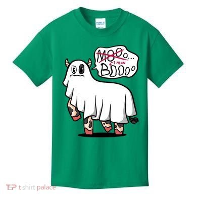 Ghost Cow Boo Funny Kids T-Shirt