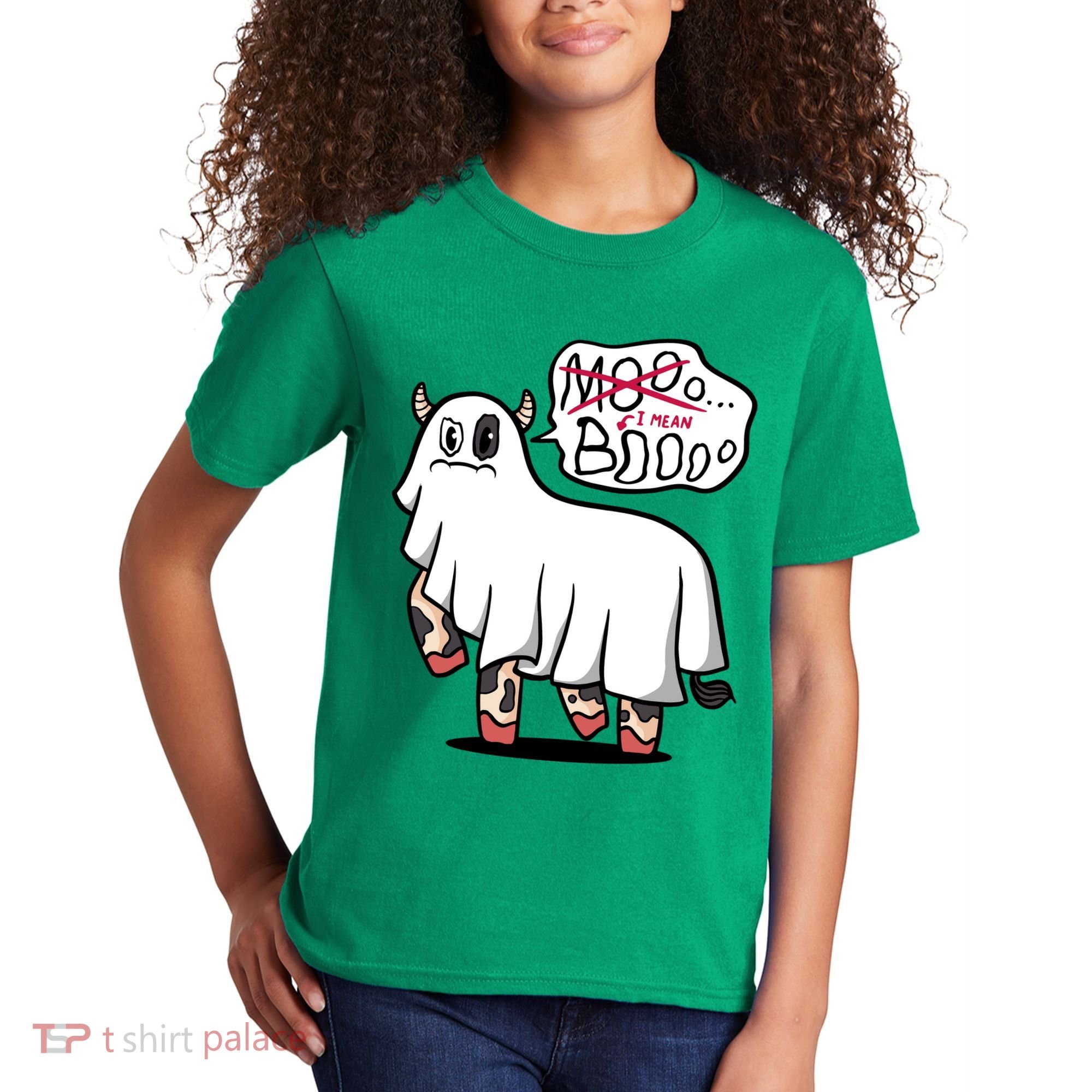 Ghost Cow Boo Funny Kids T-Shirt