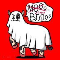 Ghost Cow Boo Funny Santa Hat thumb 1
