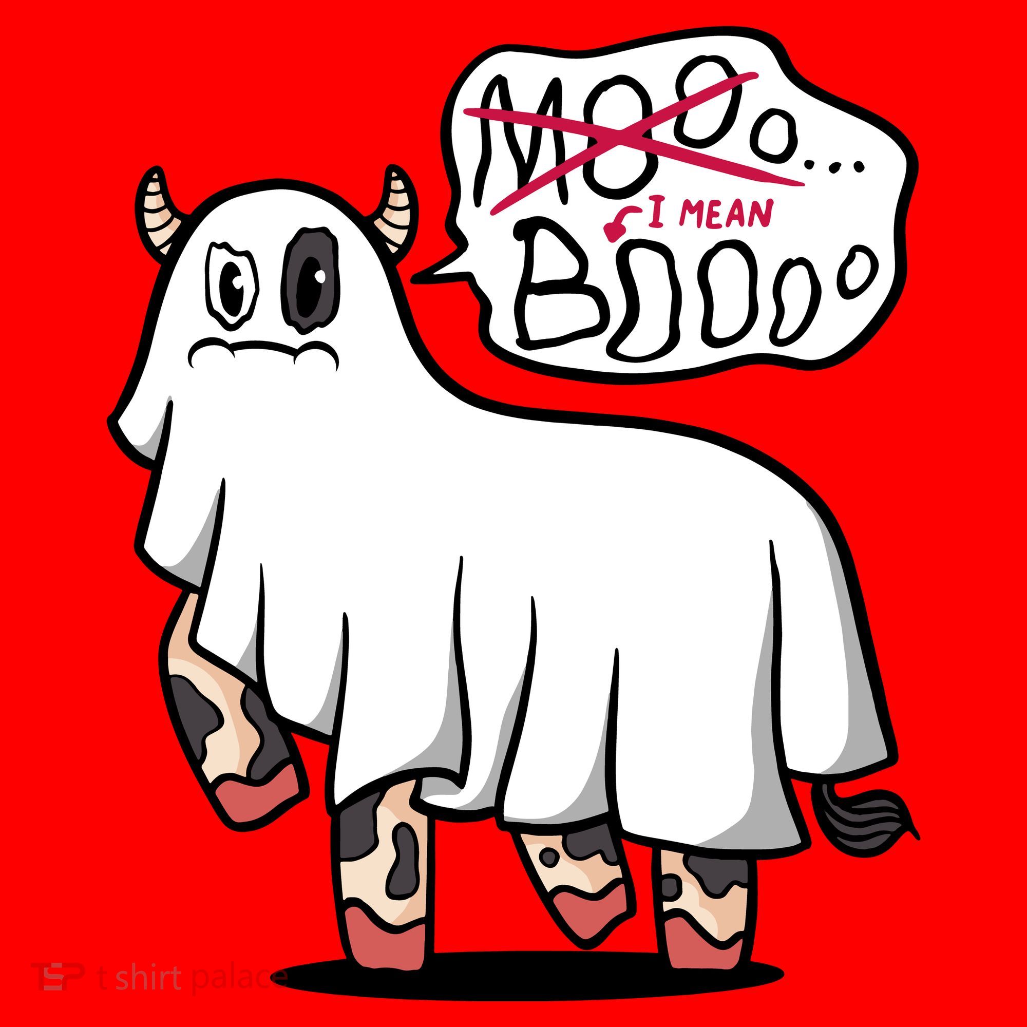 Ghost Cow Boo Funny Santa Hat