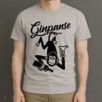 Ginpanse Chimpanzee Chimp Monkey Gin Drink Party Fun Comedy T-Shirt thumb 3