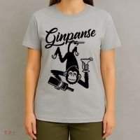 Ginpanse Chimpanzee Chimp Monkey Gin Drink Party Fun Comedy T-Shirt thumb 4