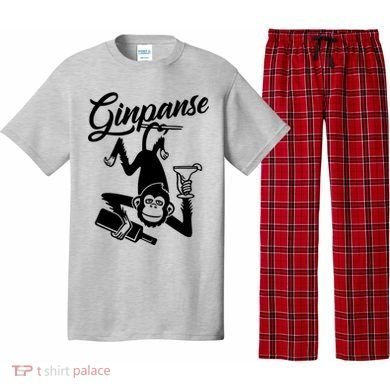 Ginpanse Chimpanzee Chimp Monkey Gin Drink Party Fun Comedy Pajama Set
