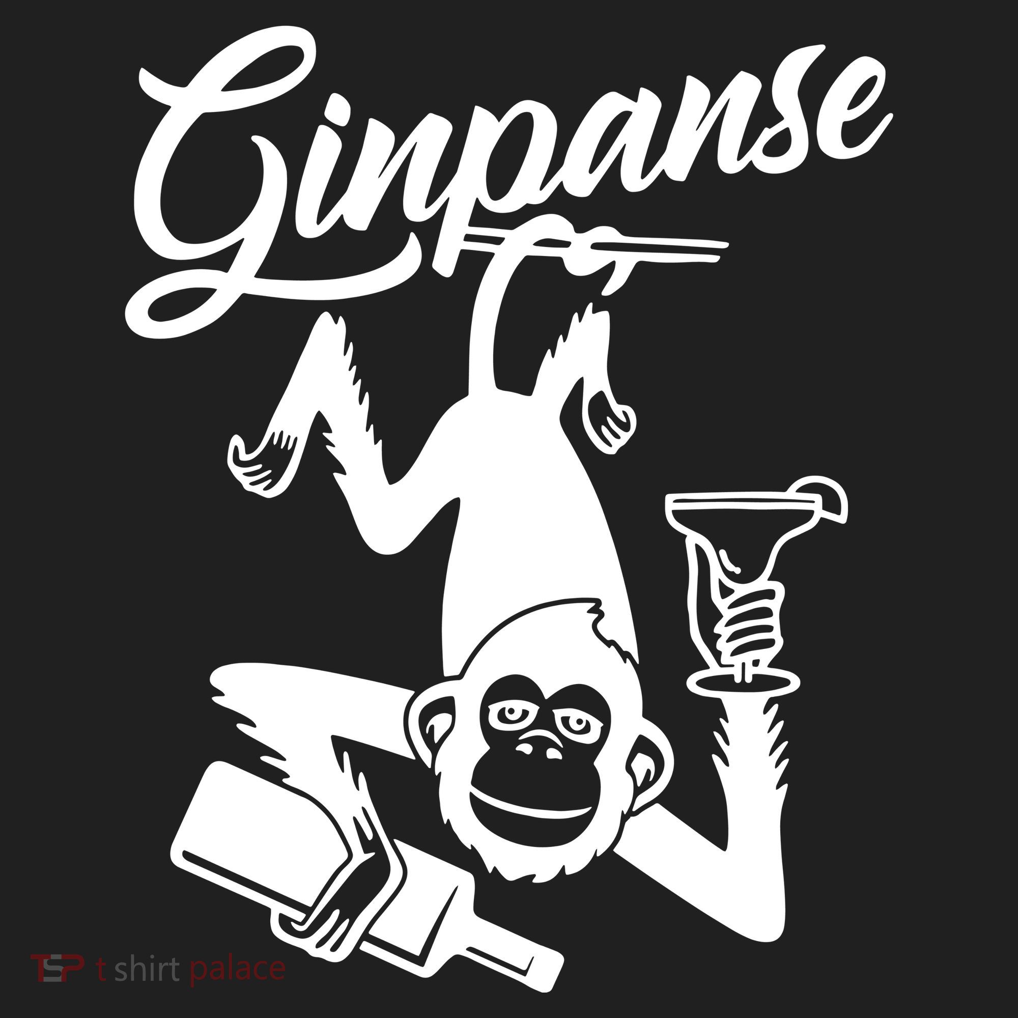 Ginpanse Chimpanzee Chimp Monkey Gin Drink Party Fun Comedy Women's Sweatshirt