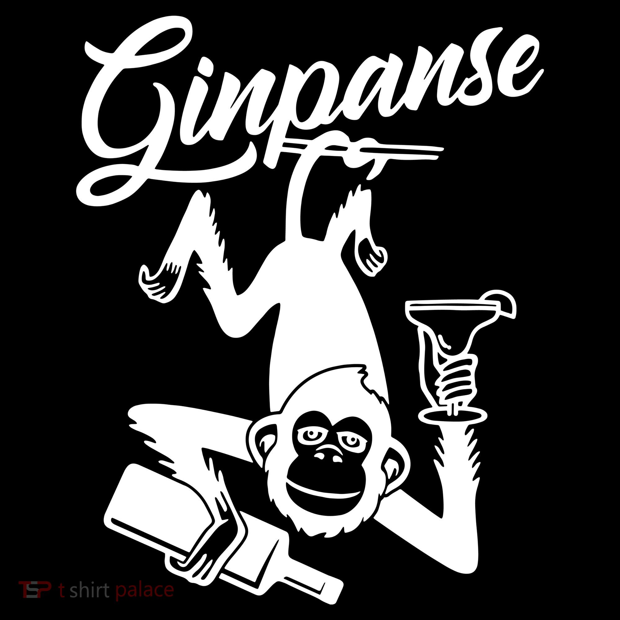 Ginpanse Chimpanzee Chimp Monkey Gin Drink Party Fun Comedy Doggie Tank