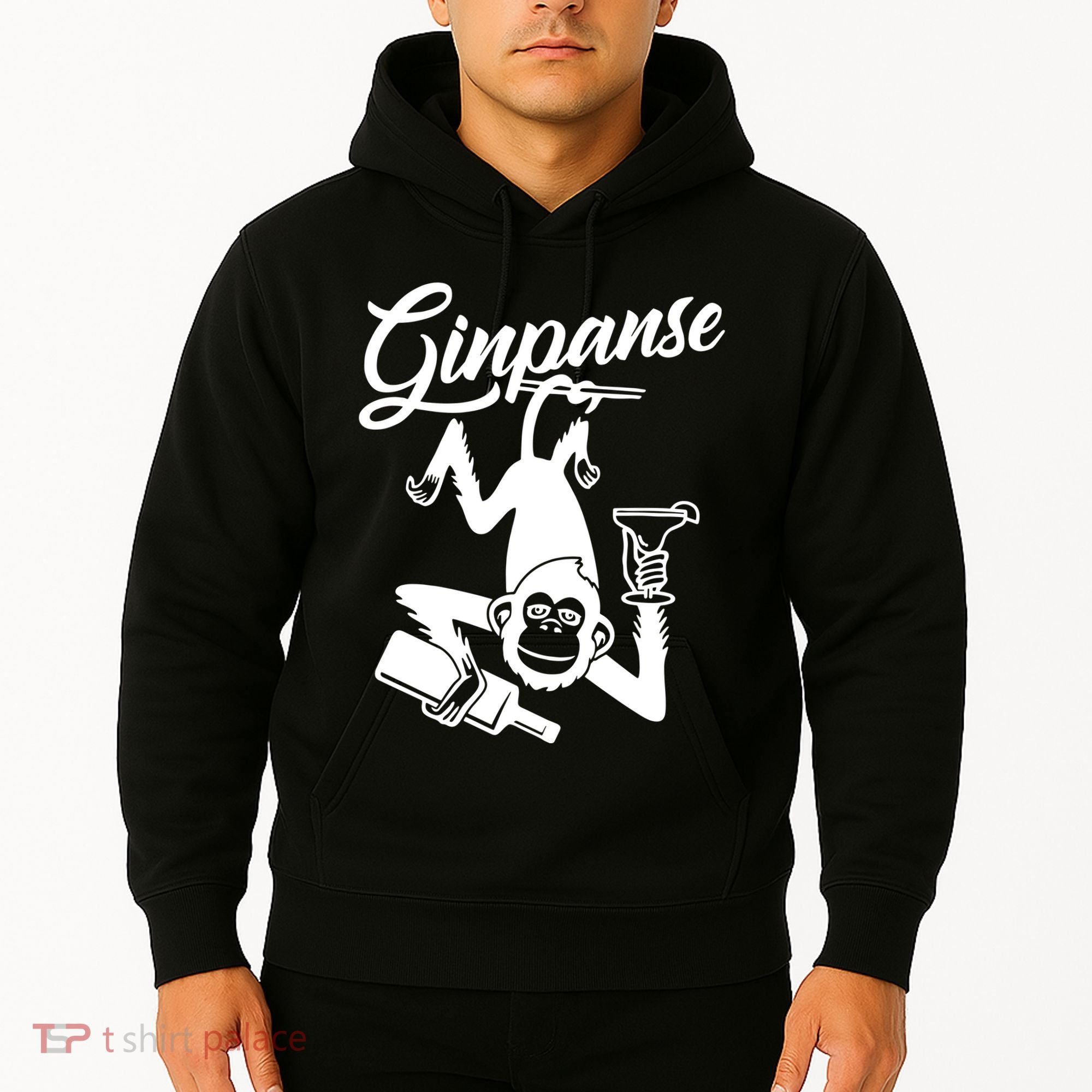 Ginpanse Chimpanzee Chimp Monkey Gin Drink Party Fun Comedy Hoodie