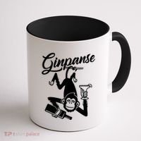 Ginpanse Chimpanzee Chimp Monkey Gin Drink Party Fun Comedy Coffee Mug thumb 1